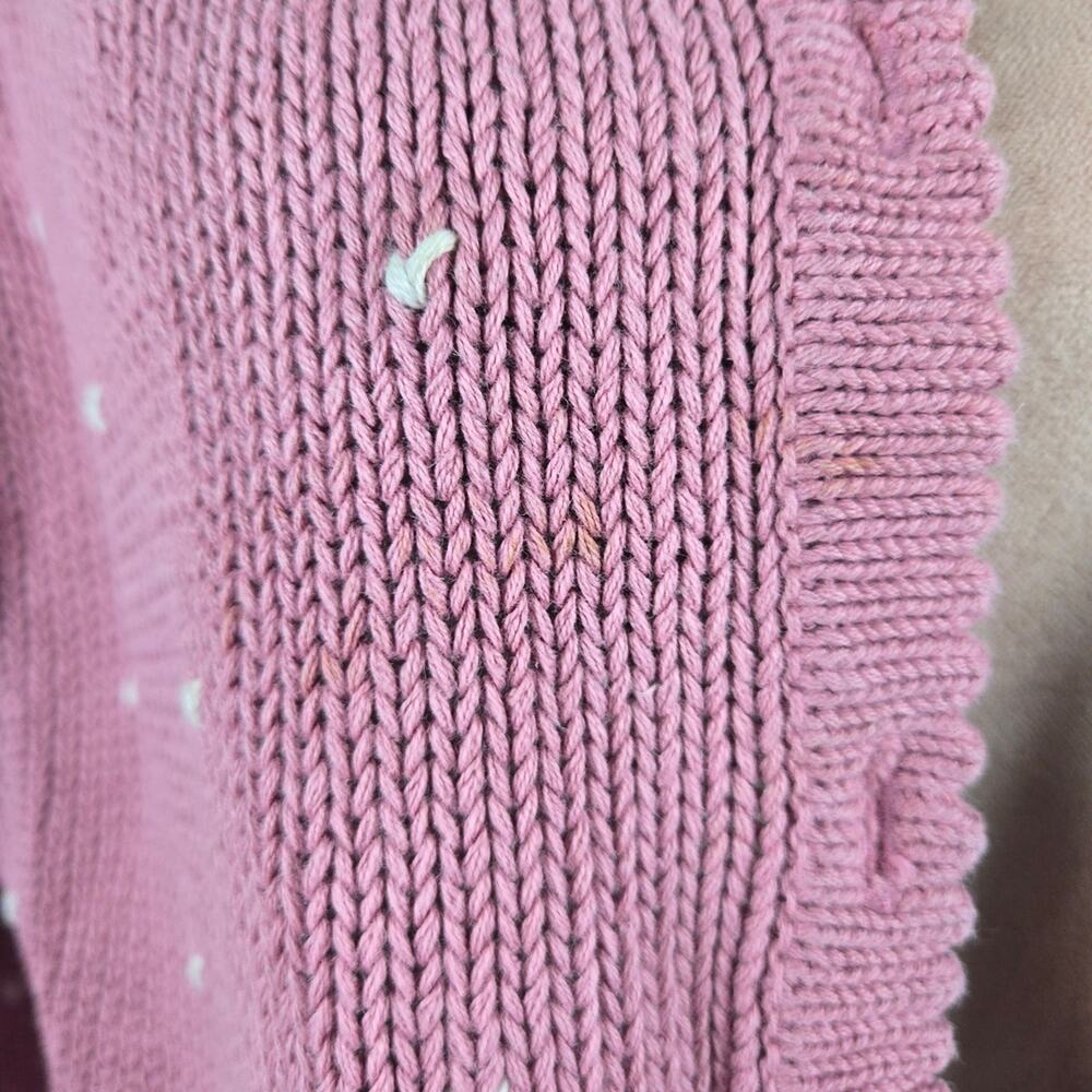 Cape Isle Knitters Embroidered Floral Cardigan Vintage 90s Pink Medium - Picture 8 of 8